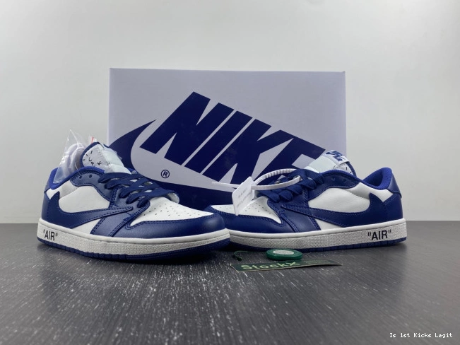 JORDAN CUSTOM SCOTT 1 AIR X X OFF-WHITE TRAVIS DM7890-101 0816